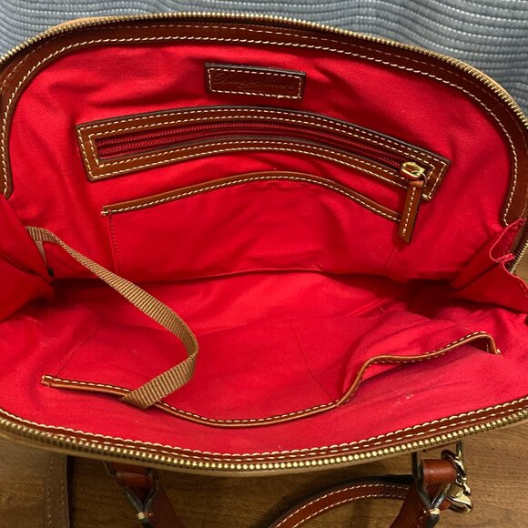 Dooney & Bourke Pebble Grain Zip Zip Satchel Brown Leather Handbag - Picture 11 of 12